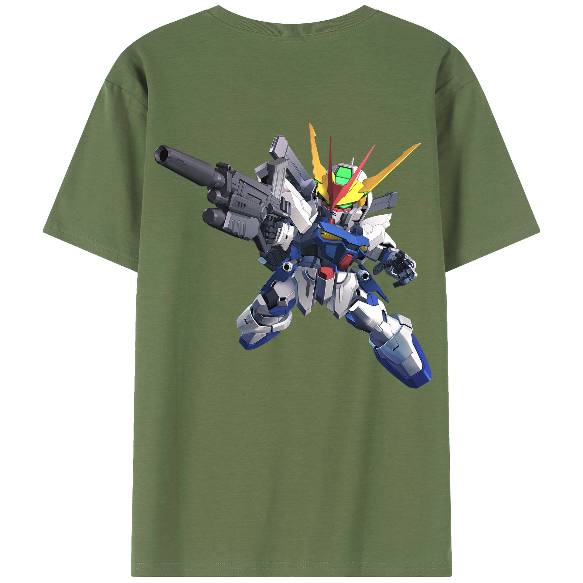 （画像用） 機動戦士ガンダム Mobile Suit Gundam 綿100％ メンズ半袖Tシャツ（バックプリント） 通気性